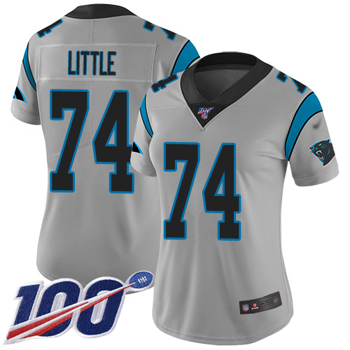 Carolina Panthers Limited Silver Women Greg Little Jersey NFL Football #74 100th Season Inverted Legend->carolina panthers->NFL Jersey